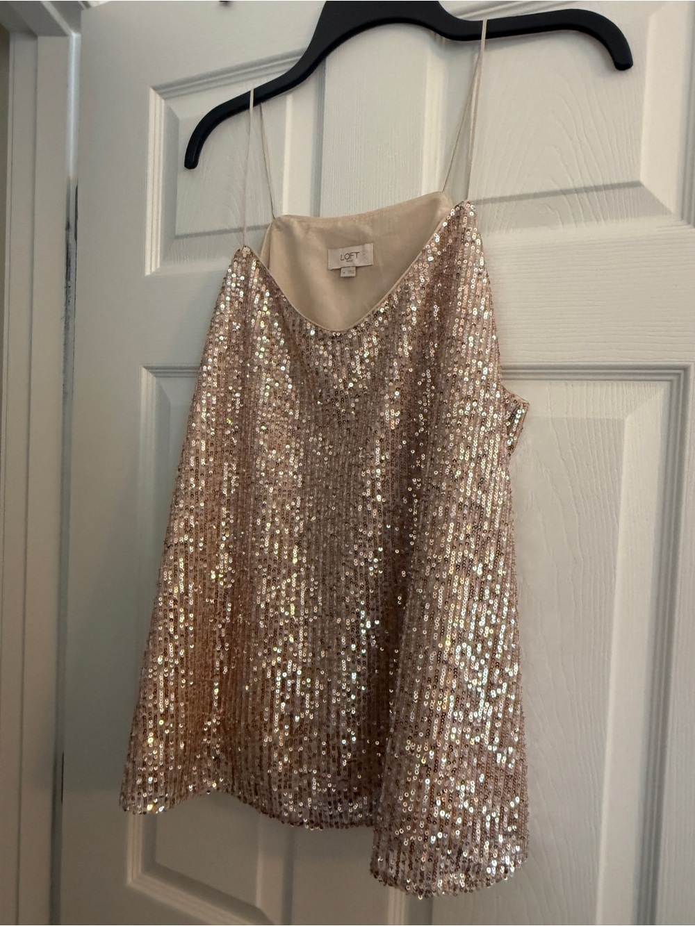 LOFT Gold Sequin Cami Tank